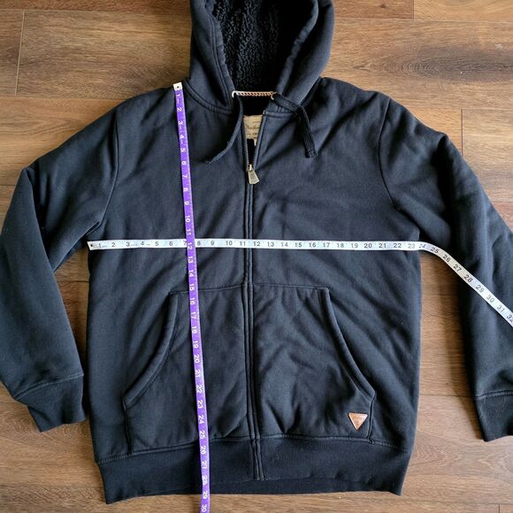 Weatherproof Vintage Hoodie Mens XL Black Sherpa Lined Full Zip Jacket - Picture 4 of 13